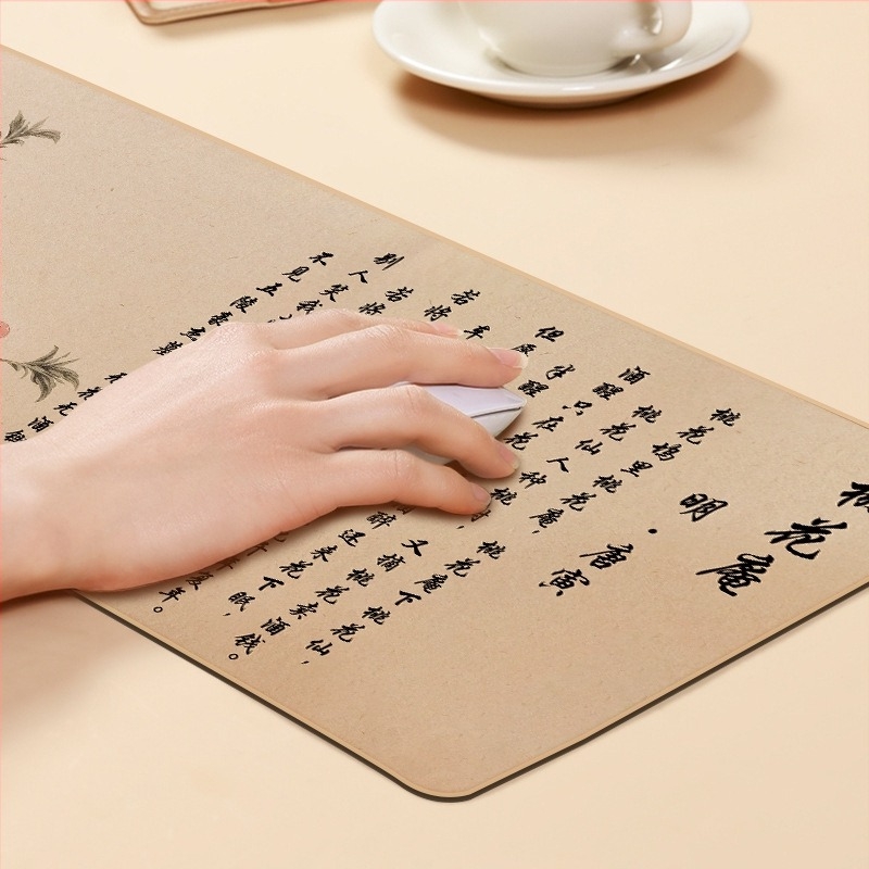 Гумирана подложка за бюро, двустранна, нехлъзгаща, OEM персонализиране, мотиви поезия и живопис