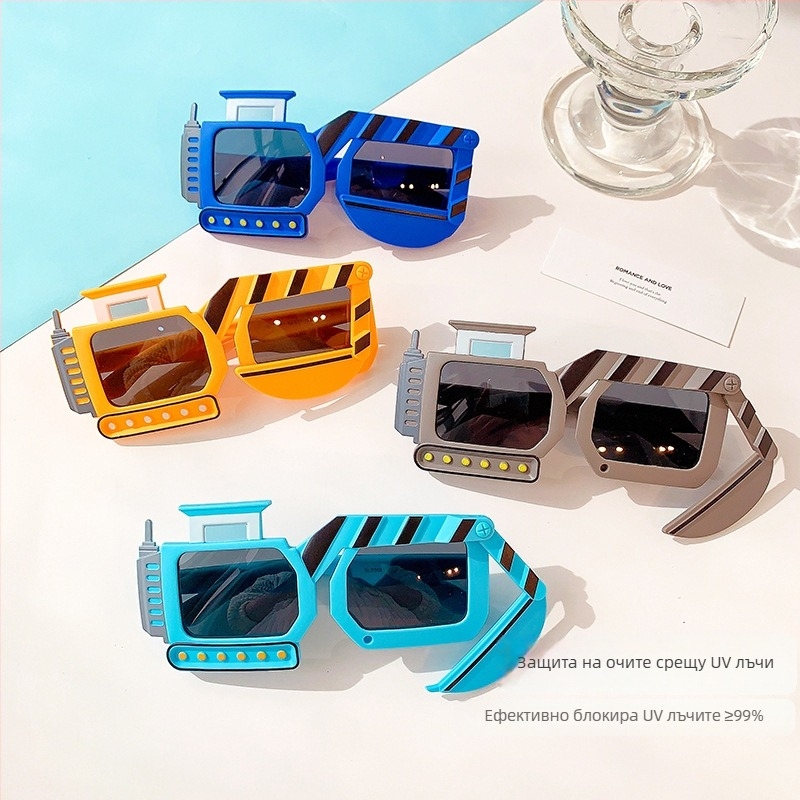 Детски слънчеви очила с трансформиращ се робот, UV400 защита, лещи от смола, пълна рамка PC, огледален дизайн с уникална форма
