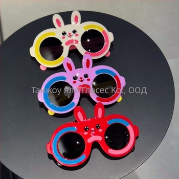 Детски поляризирани слънчеви очила с ушички на зайче, UV400 защита, пълна рамка, поликарбонатни лещи, огледални лещи (категория 3)