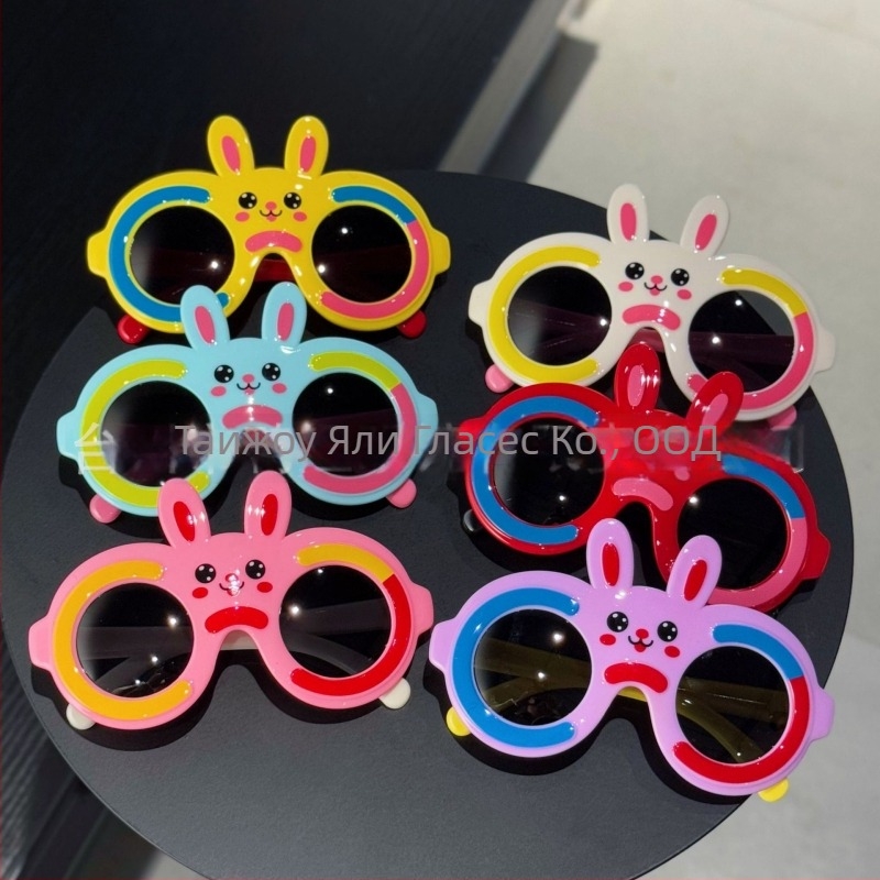 Детски поляризирани слънчеви очила с ушички на зайче, UV400 защита, пълна рамка, поликарбонатни лещи, огледални лещи (категория 3)
