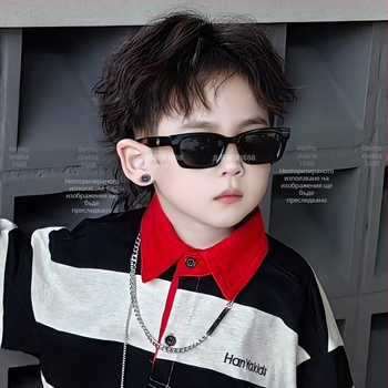 Детски слънчеви очила, ретро правоъгълни, UV 400, пълна рамка, лещи PC, произход Taizhou