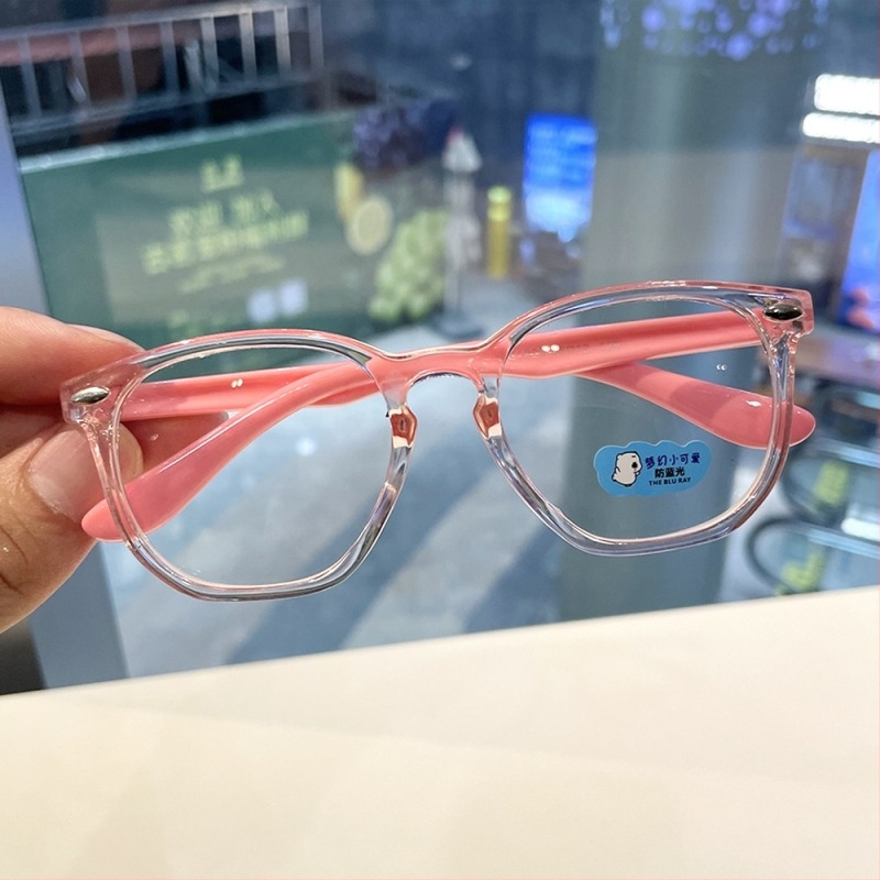 Детски очила за защита от синя светлина, силиконова рамка, лещи от смола, квадратен дизайн, UV400