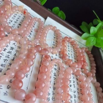 Браслет от нефрит, естествен стил за жени, 8 мм мъниста, 22 мъниста, марка Three Jubilee of the Ming Dynasty