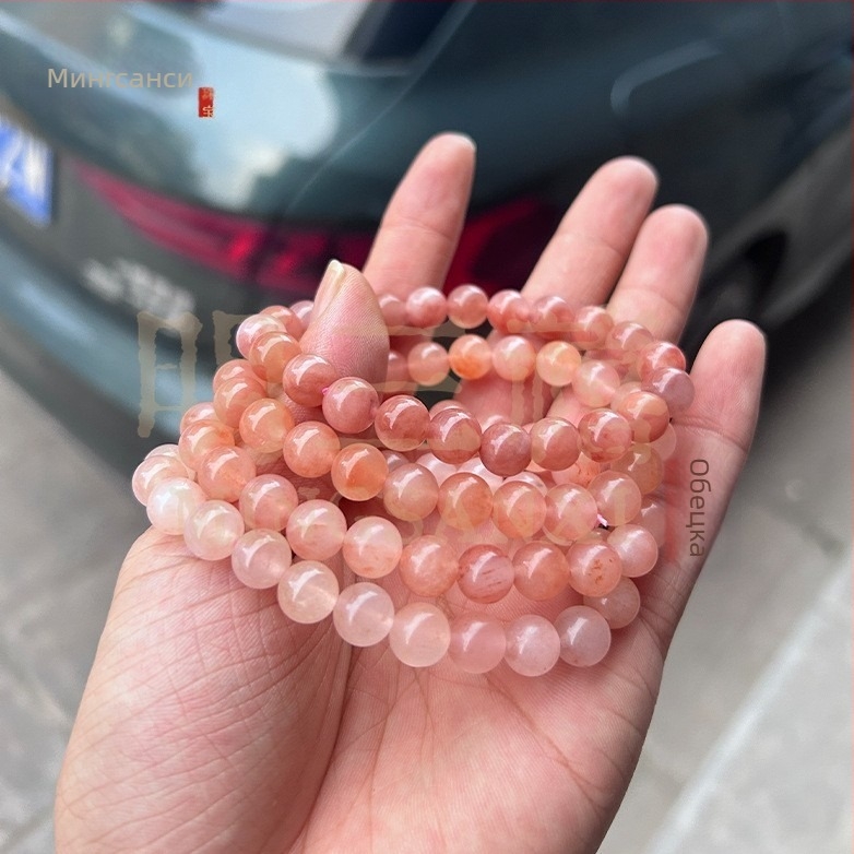 Браслет от нефрит, естествен стил за жени, 8 мм мъниста, 22 мъниста, марка Three Jubilee of the Ming Dynasty