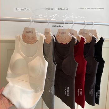 Потник за жени от найлон, стил жилетка с широки презрамки, кръгла яка, подходящ за всички сезони, съдържание на основния плат 50-70%