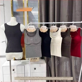 Потник за жени от найлон, стил жилетка с широки презрамки, кръгла яка, подходящ за всички сезони, съдържание на основния плат 50-70%