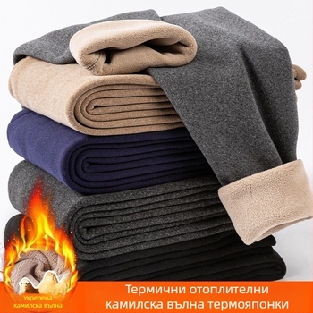 Мъжки термални долнища с флийс - двойнослойни, екстра-дебели 501–600 г/м2, ветроустойчиви, дишащи, от акрилно влакно