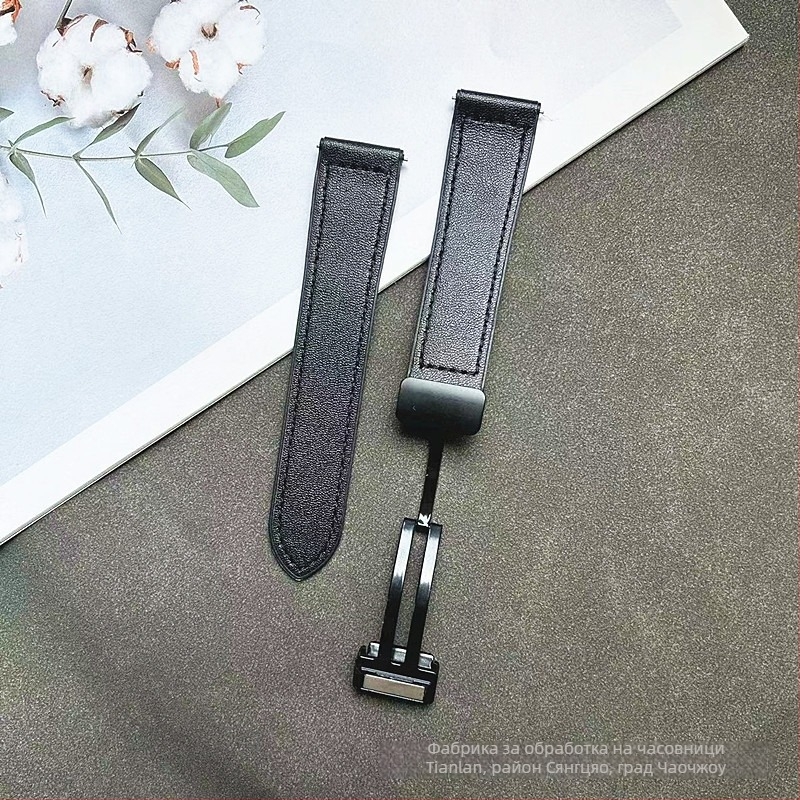 Каишка за часовник от силикон с Napa текстура, магнитно закопчаване, бърз освободителен механизъм, съвместима с Huawei GT и Apple Watch