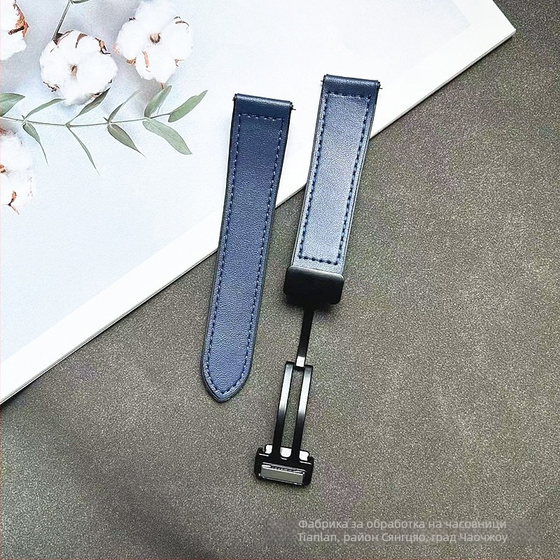 Каишка за часовник от силикон с Napa текстура, магнитно закопчаване, бърз освободителен механизъм, съвместима с Huawei GT и Apple Watch