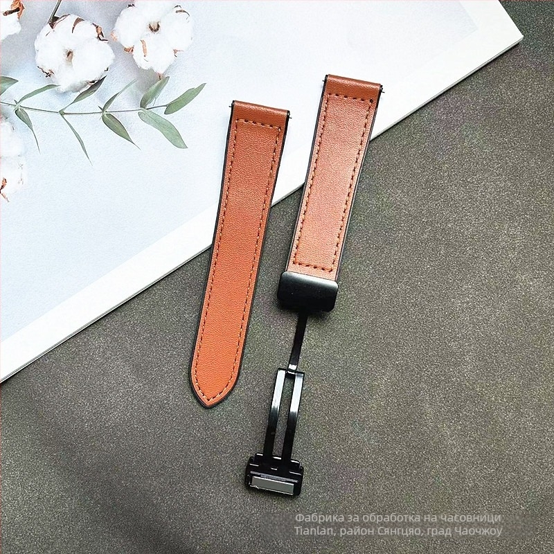 Каишка за часовник от силикон с Napa текстура, магнитно закопчаване, бърз освободителен механизъм, съвместима с Huawei GT и Apple Watch
