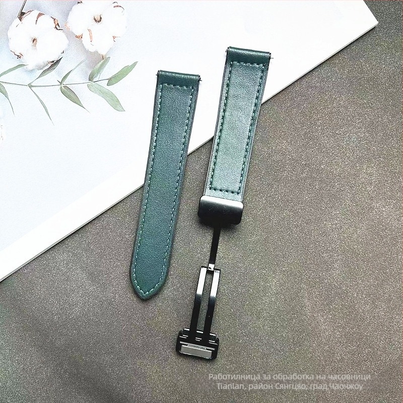 Каишка за часовник от силикон с Napa текстура, магнитно закопчаване, бърз освободителен механизъм, съвместима с Huawei GT и Apple Watch