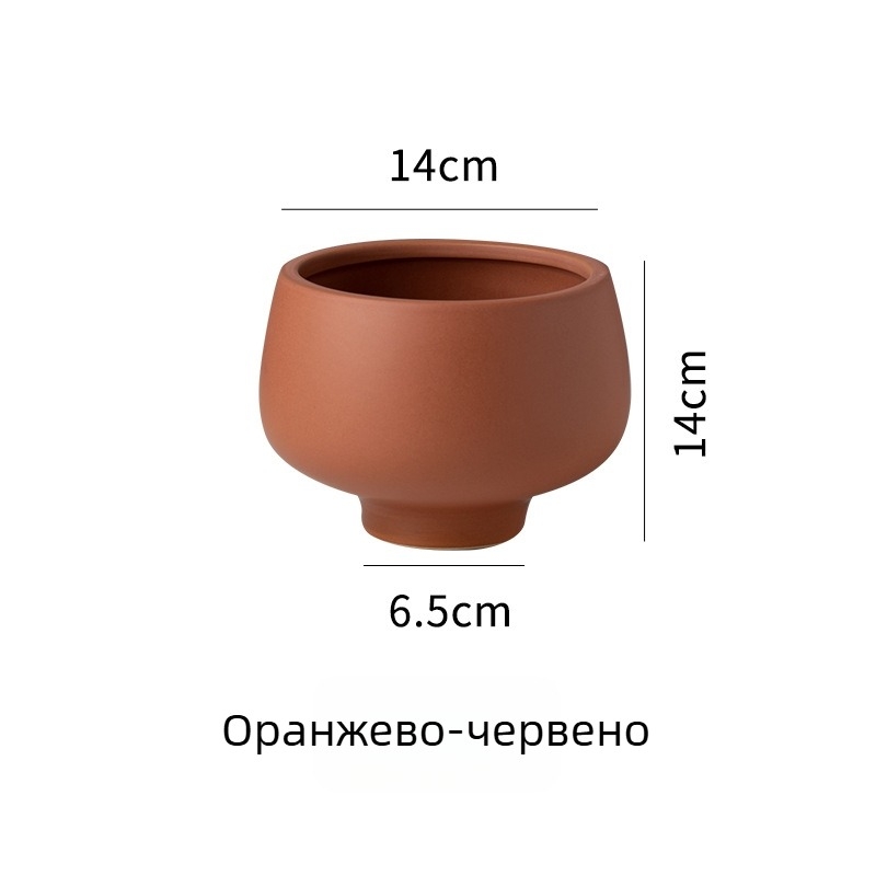 Керамична цветарка за бюро или под – Nordic Morandi стил, подходяща за офис и домашно обзавеждане