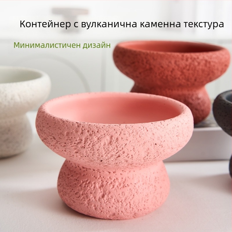 Циментена саксия за цветя, настолна употреба, INS стил, ръчно изработена