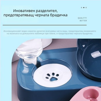 Котешка двойна купа с автоматично хранене - комплект