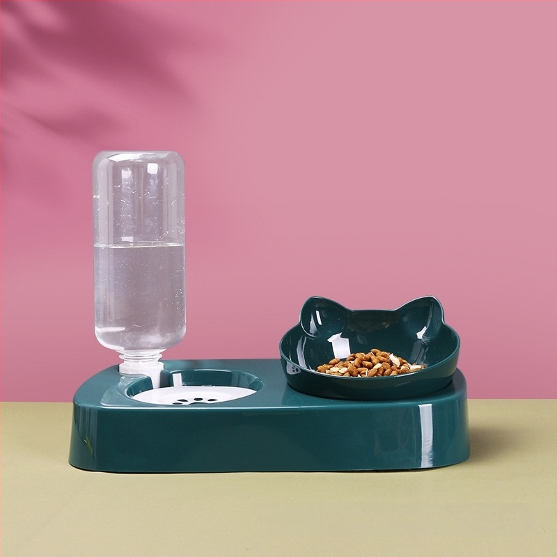 Котешка двойна купа с автоматично хранене - комплект