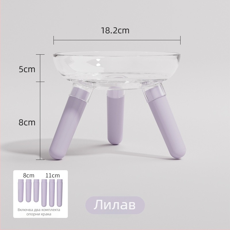 Купа за хранене и пиене на котки и кучета, прозрачна стъклена купа, автоматично хранене, пластмаса + стъкло