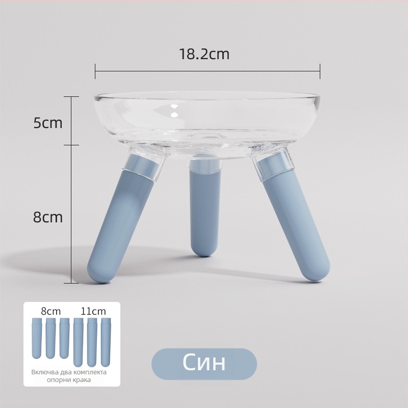 Купа за хранене и пиене на котки и кучета, прозрачна стъклена купа, автоматично хранене, пластмаса + стъкло