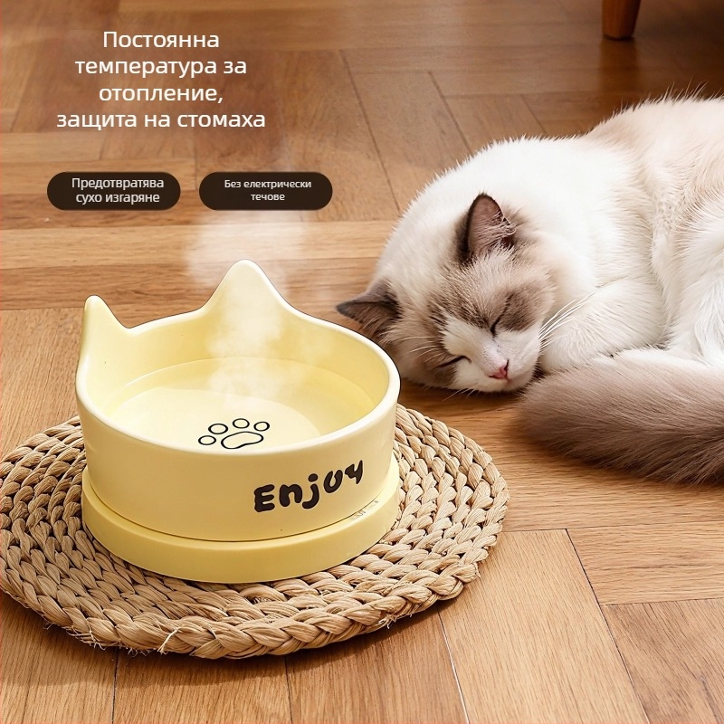 Керамичен изолиран диспенсър за вода за котки с постоянна температура, без интелигентни функции