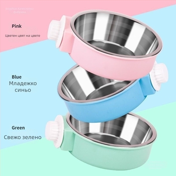 Котешка купа за храна и вода от неръждаема стомана с висящ дизайн