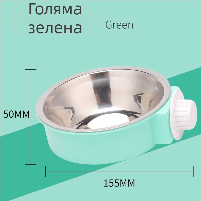 Котешка купа за храна и вода от неръждаема стомана с висящ дизайн