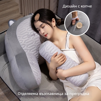 Възглавница за опора на шията и кръста, мека обвивка, голяма възглавница за спане на легло или диван, за четене, сваляема калъфка за пране