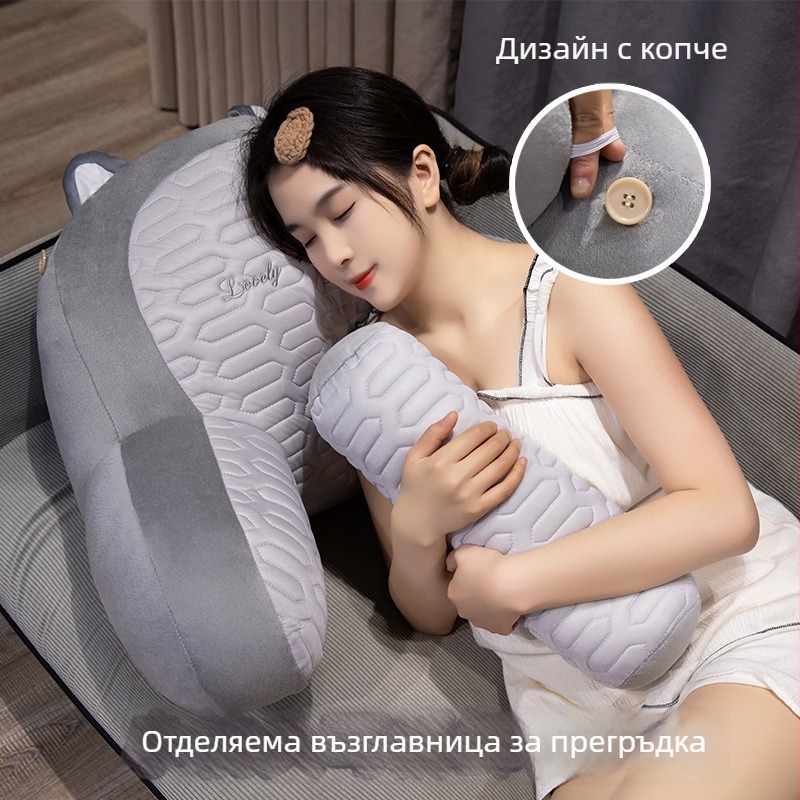 Възглавница за опора на шията и кръста, мека обвивка, голяма възглавница за спане на легло или диван, за четене, сваляема калъфка за пране