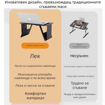 Автомобилен сгъваем настолен плот за лаптоп/таблет – универсален, многофункционален, лека изкуствена дъска, вградено монтиране