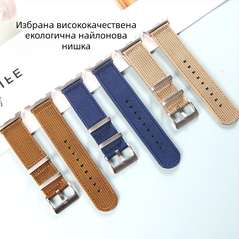 Нейлонова плетена каишка за Samsung Watch8, ежедневен стил, закопчалка с игла