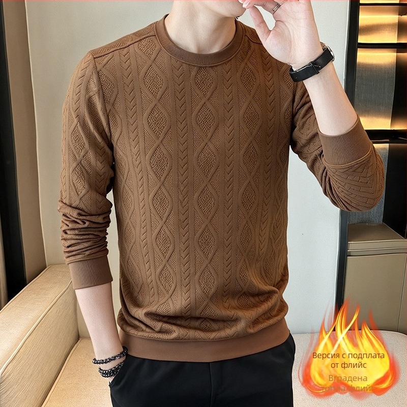 Мъжка тениска с дълги ръкави, кръгла яка, есенна, Slim fit, 85% полиестер