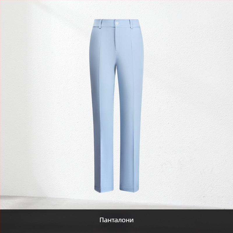 Дамски офис костюм от две части, есен 2024, полиестерна тъкан, 90–95% полиестерни влакна, пола с средна дължина, дълги ръкави