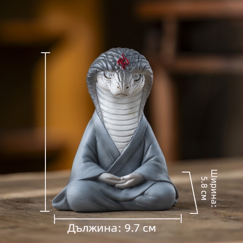 Декоративна лисица-фигура от смола в зен стил, бонсай-декор за градина, балкон и кола