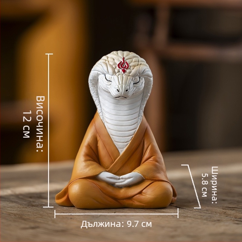 Декоративна лисица-фигура от смола в зен стил, бонсай-декор за градина, балкон и кола