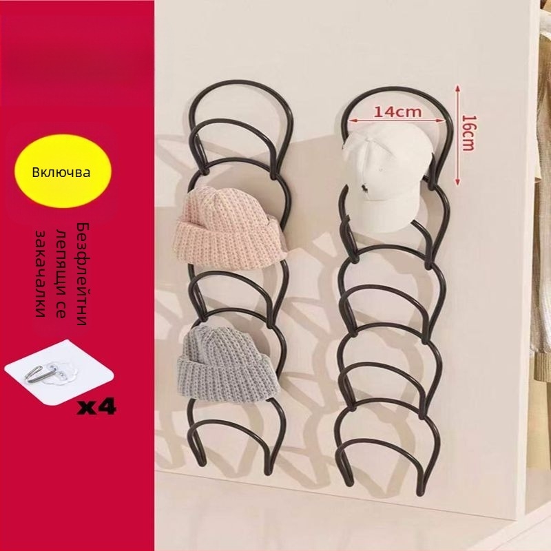 Органайзер за шапки, пластмасов, с една кука, модерен стил (макс. натоварване 0-1 кг)