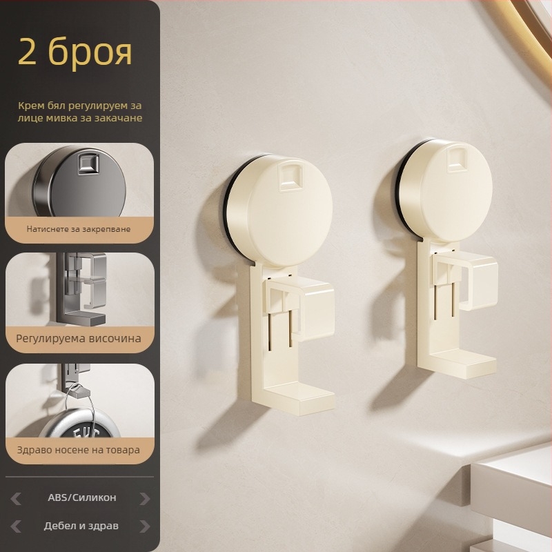 Стелаж за умивалник с вакуумно закрепване за баня, 5 кг носимост, едно ниво