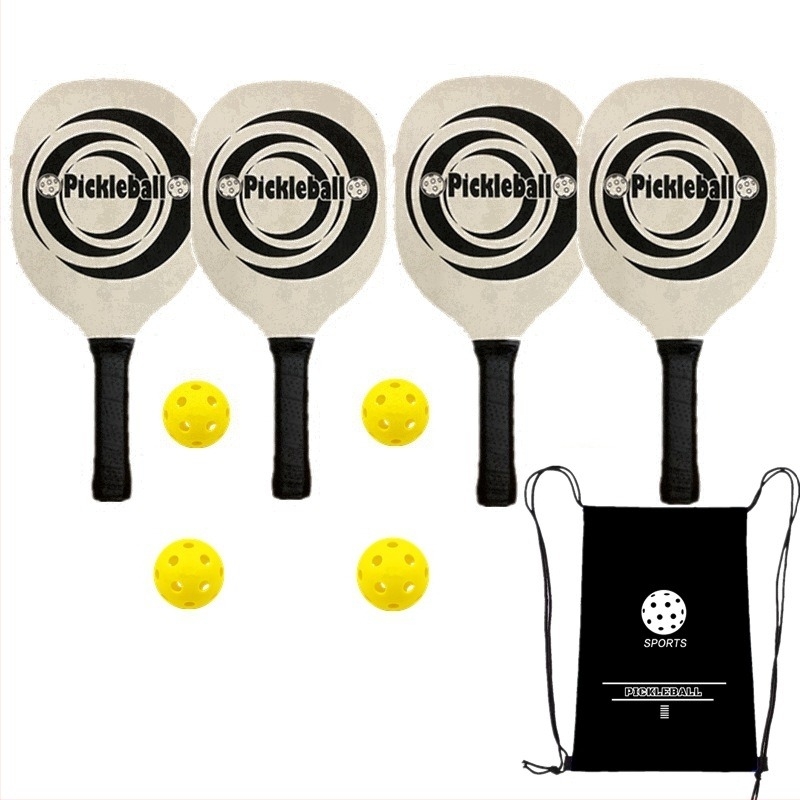 Pickleball ракета - попларов корпус, Long-glue гума, хоризонтален удар, персонализирана обработка, лого отпечатано