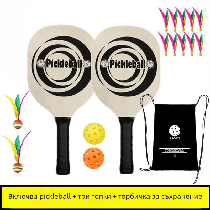 Pickleball ракета - попларов корпус, Long-glue гума, хоризонтален удар, персонализирана обработка, лого отпечатано