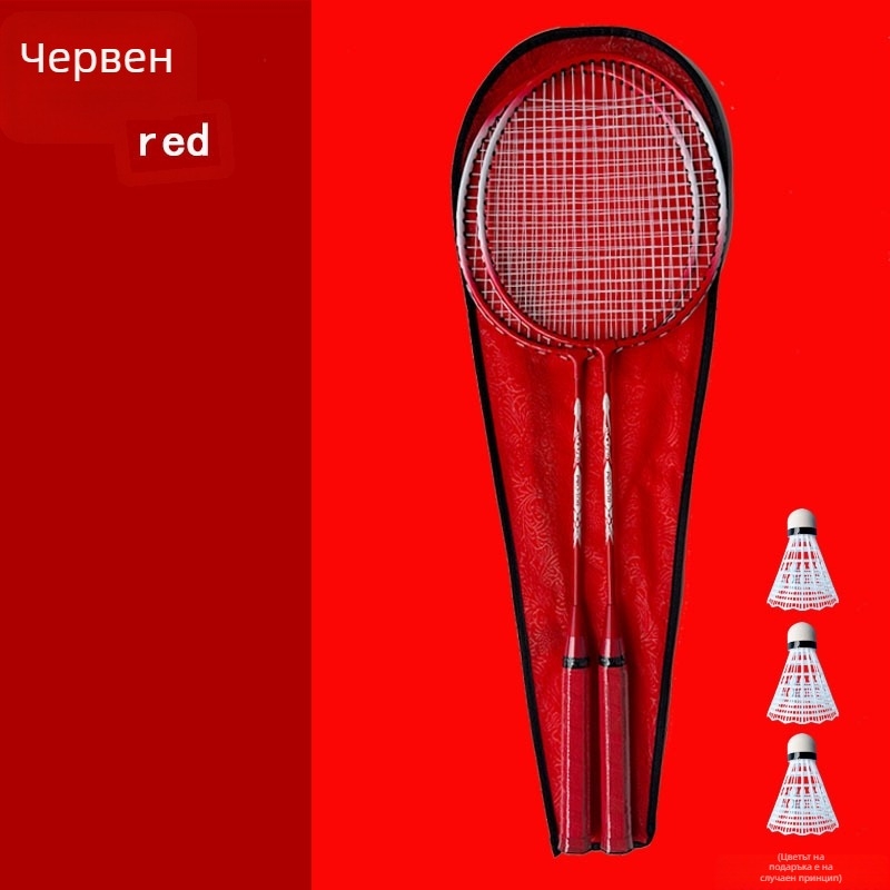 Бадминтон ракета Tilt Feather — ферроалуминиева рамка; тегло 95–100 г; дръжка G4; прав удар