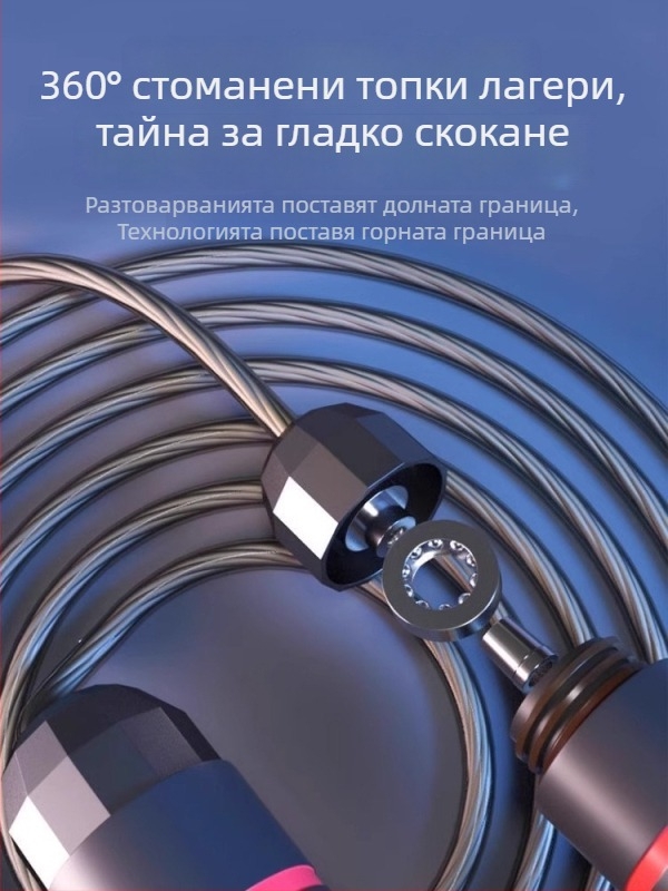 Въже за скачане със стоманено жило и PVC покритие — за тежко натоварване, за възрастни и ученици, фитнес въже за тренировки
