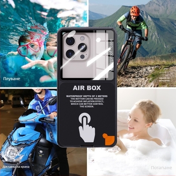 Защитен калъф за телефон с подводен водоустойчив дизайн за Apple — удароустойчив, антиотпечатъци, ембосирана повърхност, материал PC PET силикон, поддръжка за персонализиране