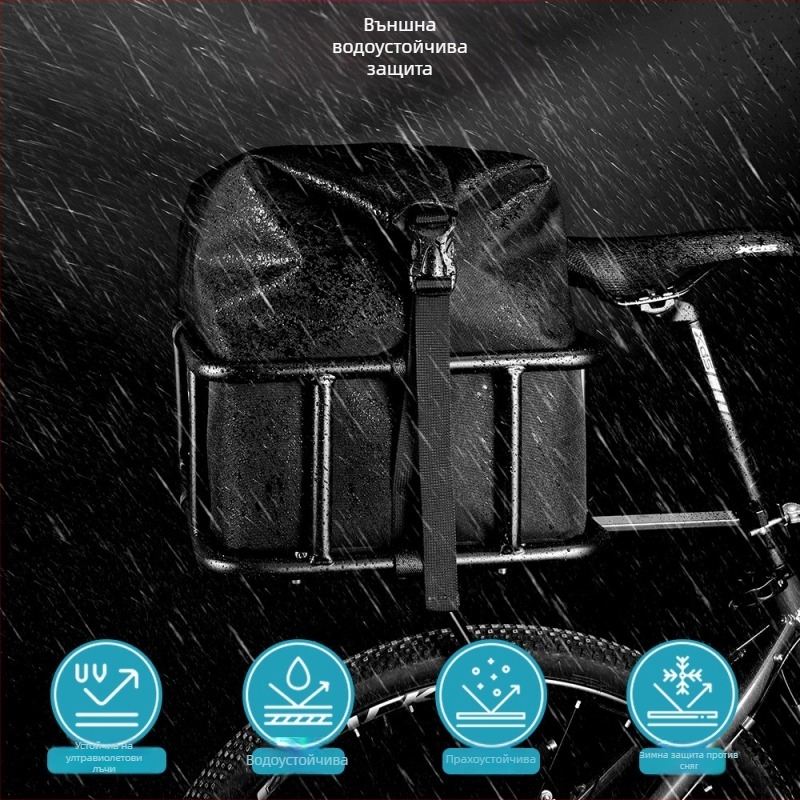 Задна кошница за велосипед с железен каркас и вътрешна вложка, модел BIKA-BAG119, водоустойчива и изолираща.