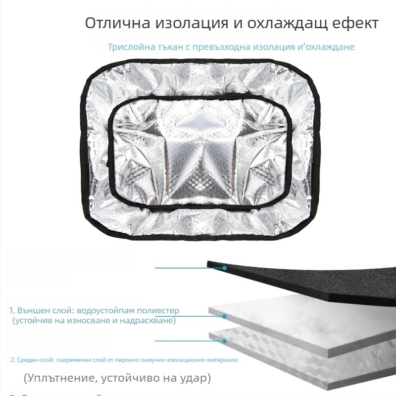 Задна кошница за велосипед с железен каркас и вътрешна вложка, модел BIKA-BAG119, водоустойчива и изолираща.