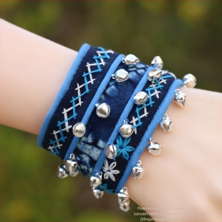 Ru yixiang платнена гривна с тай-дай, флорална форма, ръчно изработени платнени бижута за жени, пролет 2025