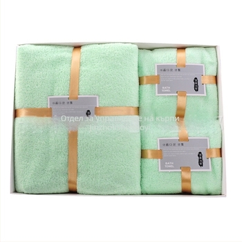 Подаръчна тройка хавлиени кърпи от коралов флийс в сватбена подаръчна кутия, персонализирано лого, 370 g/m²