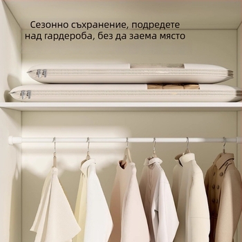 Прозрачна чанта за дрехи за сезонно съхранение, прахозащита и влагоустойчивост, за висящи пухени палта