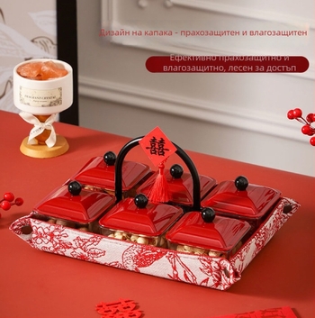 Плодова чиния (Стъклена • Премиум качество • Китайски стил • Нов китайски стил • Не е вносена)