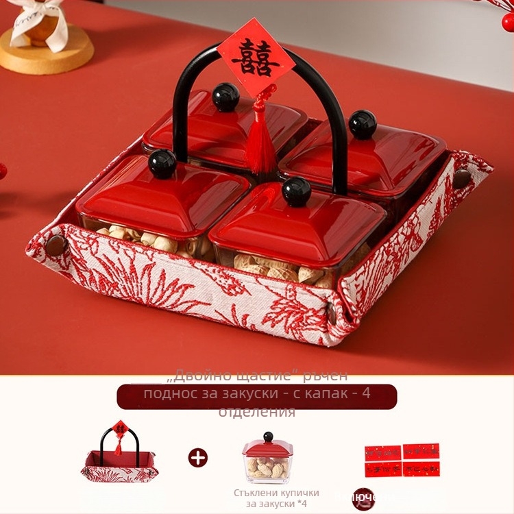 Плодова чиния (Стъклена • Премиум качество • Китайски стил • Нов китайски стил • Не е вносена)