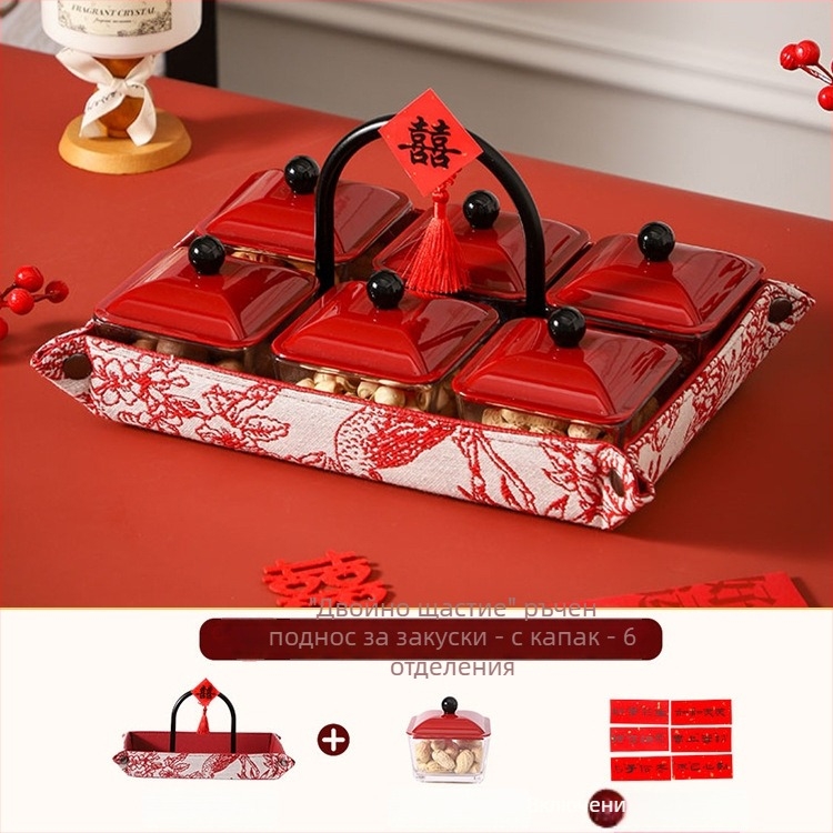 Плодова чиния (Стъклена • Премиум качество • Китайски стил • Нов китайски стил • Не е вносена)