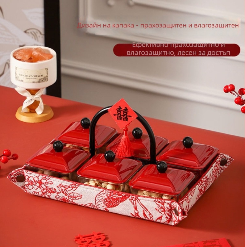 Плодова чиния (Стъклена • Премиум качество • Китайски стил • Нов китайски стил • Не е вносена)