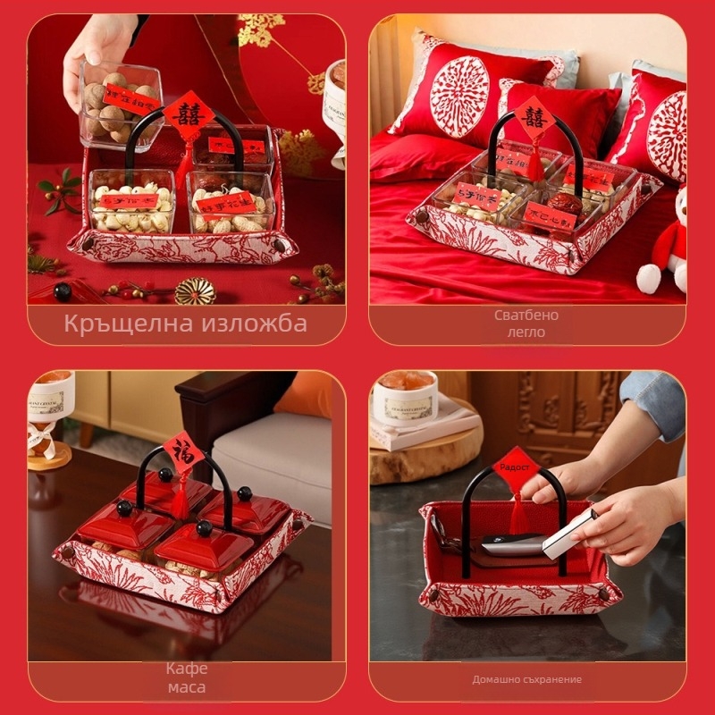 Плодова чиния (Стъклена • Премиум качество • Китайски стил • Нов китайски стил • Не е вносена)