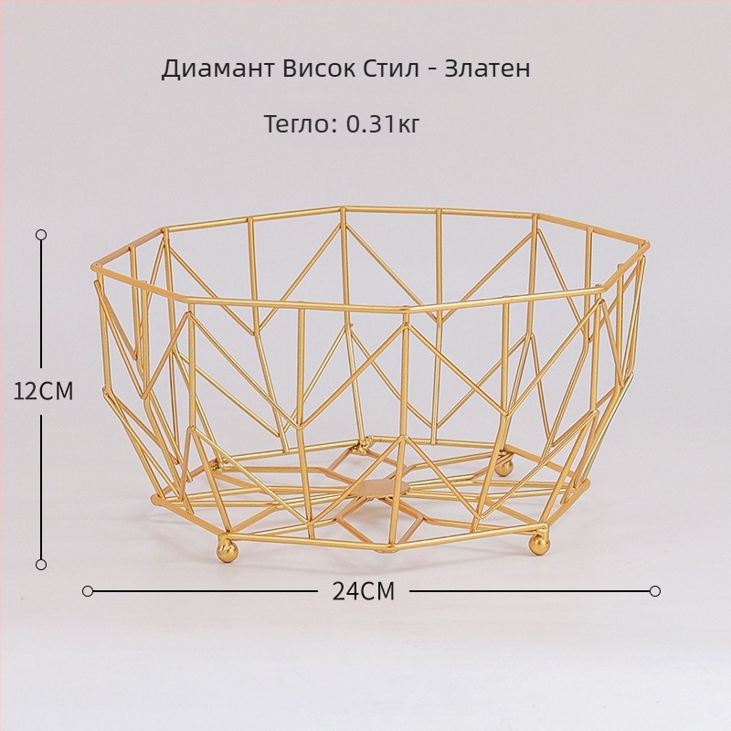 Плодова кошница със скандинавски геометричен железен дизайн — лек лукс, минималистичен стил, лято 2021